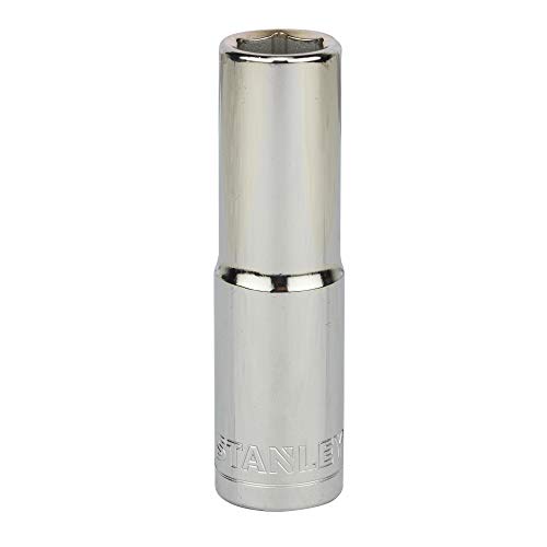 Image of STANLEY STMT73328-8B 1 /2-inch 14mm Chrome Vanadium Steel 6 Point Deep Socket (Silver)