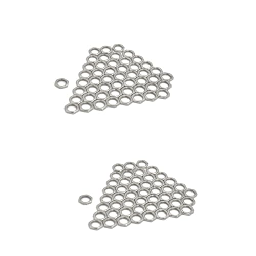 FUNOMOCYA 2sets 8mm Guitar Upper Nut for Bass Zinc Alloy Fine Tooth Nuts for Socket Jack 50pcs*2