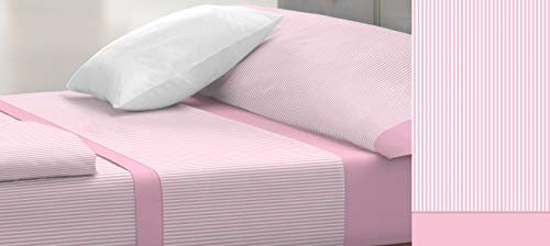TOLRA Juego DE SÁBANAS Rosa Cama 90 cm CORONA-4150