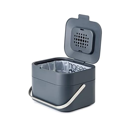 Joseph Joseph IntelligentWaste Stack 4 Soptunna med Luktfilter, Grafit, 4 L