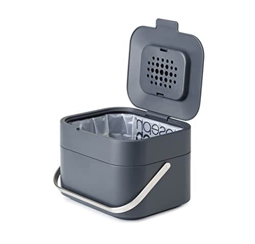 Joseph Joseph Stack 4 Food Waste Compost Caddy with Odour Filter Kitchen Bin 4L Graphite by Joseph Joseph - Used condition - CA$29.43