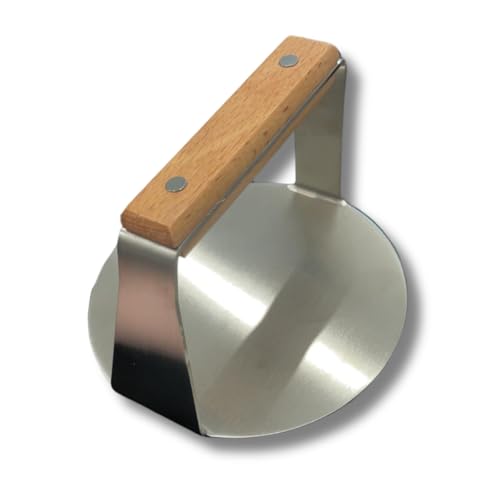 Youlander Stainless Steel Smash Burger Press | 6-Inch Non-Stick Round Burger Smasher for Smashburgers | Heavy Duty Meat and Veggie Smasher with Grill Press for Flat Top Grill Cooking