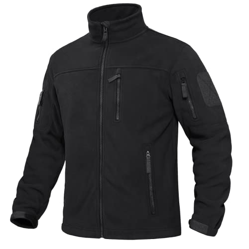 KEFITEVD Jacken für Männer Polar Fleece Zip Up Jacket Winter Schwergewichtige Jacken für Männer Stehkragen Windbreaker Jacken Warme Sportliche Jacke mit Reißverschlusstaschen