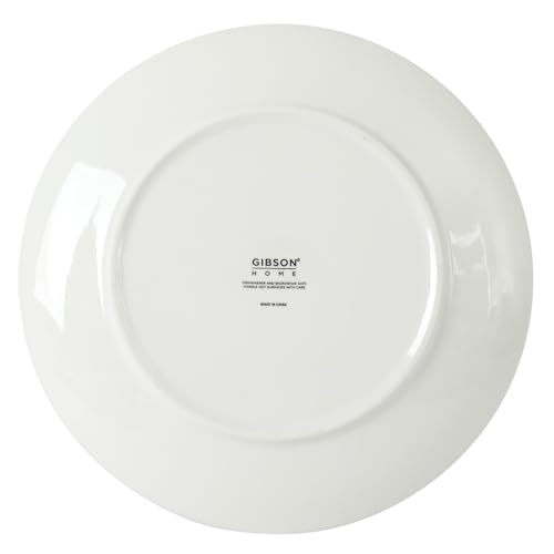 Gibson Home Palace Suite 16-Piece Dinnerware Set, Blue Floral Stoneware Plates & Bowls, Service for 4, Round Durable Everyday Dish Set