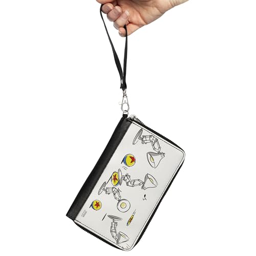 Buckle-Down Women's PU Zip Around Wallet Rectangle, Pixar Luxo Lamp and Ball, 7.5"x4.5"2