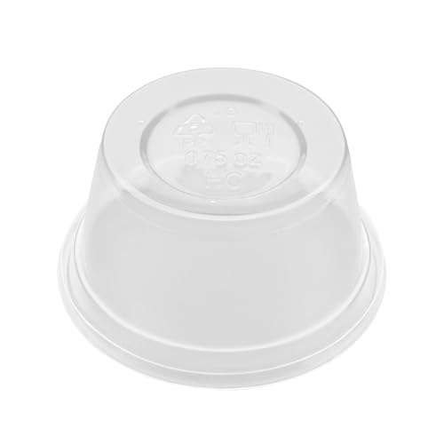 Image of Karat 0.75 oz Disposable Plastic Portion Cups [2500 ct] - Clear PP Sample Cups for Condiments, Sauces, Food Sampling