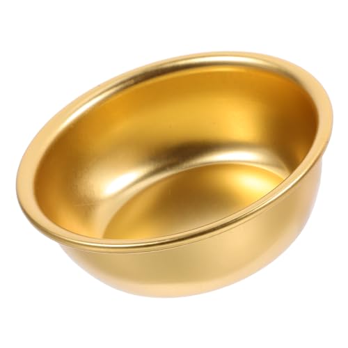 COLLBATH Seasoning Dish Condiments Ramekins Small Side Dish Bowls Condiment Dip Bowls Ketchup Bowl Appetizer Dish Salt Vinegar Dish Dipping Sauce Plate Sauce Bowls Chip Bowl Aluminum Golden