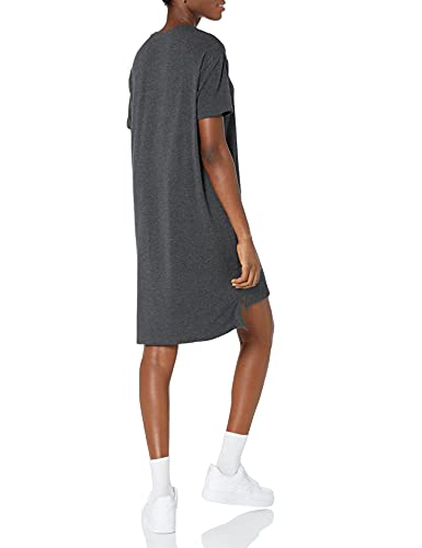Amazon Essentials Women's Jersey Oversized-Fit Short-Sleeve Pocket T-Shirt Dress (Previously Daily Ritual), Charcoal Heather, Small #TOP1