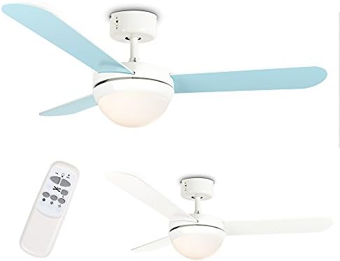 MiniSun 48" / 122cm Modern Silver Chrome & Dark Wood Blade Ceiling Fan with Frosted Opal Shade - with Remote Control