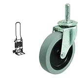 COSCO 12223BLK1E Shifter 2 in 1 Folding Hand Truck/Cart with Large Toe Plate, Black & Shepherd Hardware 3265 3-Inch Threaded Stem TPR Caster, 110-lb Load Capacity