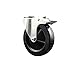 Service Caster Brand 5 Inch 316 Stainless Steel Light Duty Swivel Caster Wheel Hard Rubber Wheel ? 300lbs./Caster ? Swivel Bolt Hole Caster with Total Lock Brake