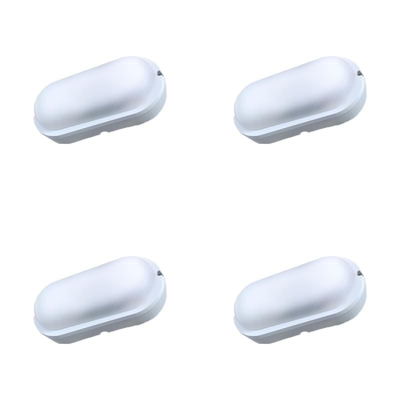 A2ZWORLD 4 Pezzi Plafoniera LED 18W 1820LM, IP54 Ovale Bulkhead, Bianco Freddo 6500K, Lampada da Parete e Soffitto, 230X104X47mm, Per Condominio Garage Esterno