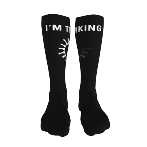 Socks,Funny Sayings I'm Thinking Chess Pieces Chess Socks for Women Mens Running Socks Soft Warm Long Socks Compression Socks Hiking Socks 20in Black4
