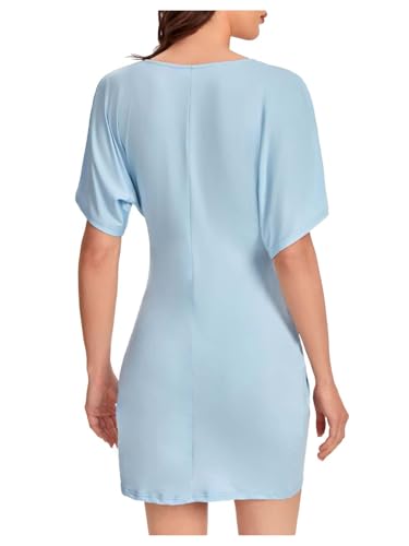 Image of Floerns Women's Deep V Neck Twisted Plunging High Slit Mini Party Dress