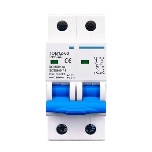 Disjoncteur 2P DC 500V 20A adapté aux installations solaires et batteries