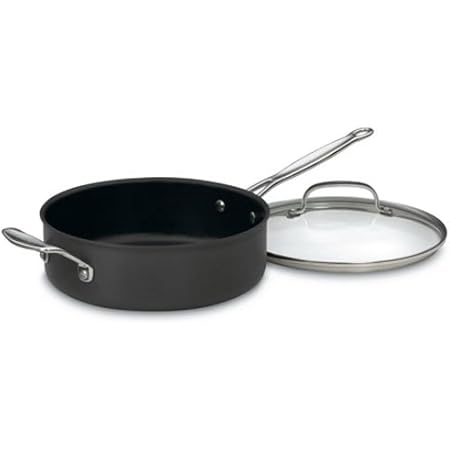 Cuisinart 633-24H Chef's Classic Nonstick Hard-Anodized 3-1/2-Quart Saute Pan with Helper Handle and Lid , Black