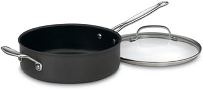 Cuisinart 633-24H Chef's Classic Nonstick Hard-Anodized 3-1/2-Quart Saute Pan with Helper Handle and Lid , Black