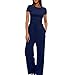 Hvyesh Airport 2 Piece Outfits for Women 2025 - Doop Sets, OfOffice Wear, Resort Wear, Summer Trendy Pants Sets - Navy Petite S
