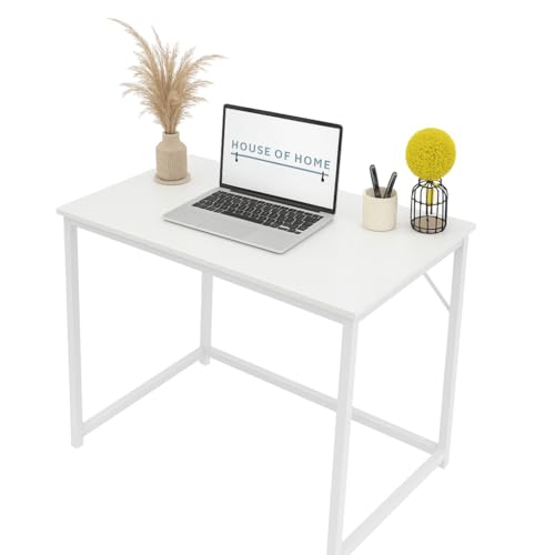 Direct Online Houseware Computer Desk 80 x 50 cm Office Desk for Home Office Workstation for Studying or Gaming Easy Assembly Rustic White Top