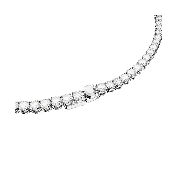 Swarovski Matrix Tennis Jewelry Set, All-Round Necklace and Pierced Stud Earrings with Clear Crystals on a Rhodium Finished Setting, Part of the Matrix Tennis Collection - Image 5