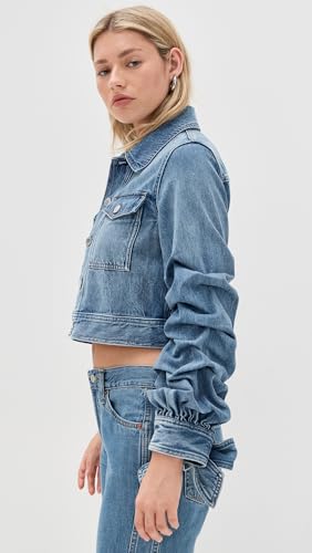 alice + olivia Women's Tiff Denim Jacket with Bow Sleeve4
