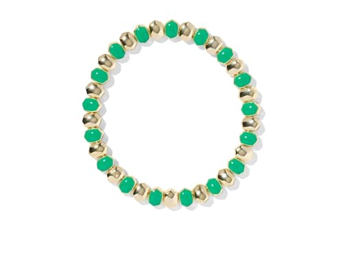 Kendra Scott, Women's, Daphne Enamel Stretch Bracelet, Gold Green Enamel, One Size