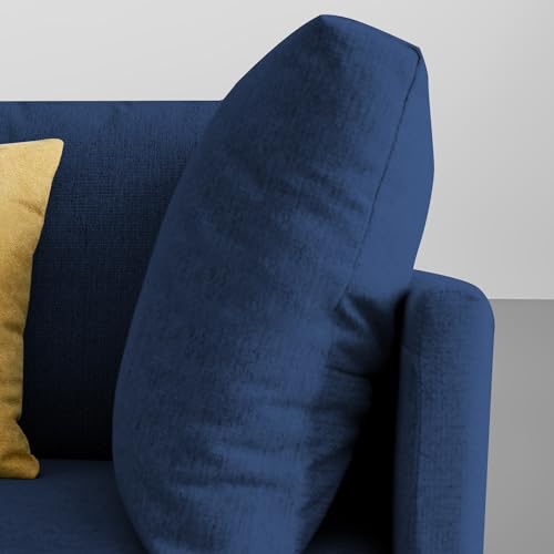 Image of Carina LHS 4 Seater L Shape Sofa Set for Living Room (Blue Fabric) Premium Fabric Sofa