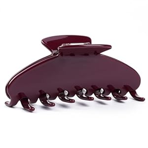 MAORULU Cute Claw Clip for Women – 4” Large Acetate Hair Clips for Thick Thin Curly Long Hair, Durable Hair Clamps Non-slip Y2K Jaw Clip, Strong Hold, Stylish French Design (Wine Red)