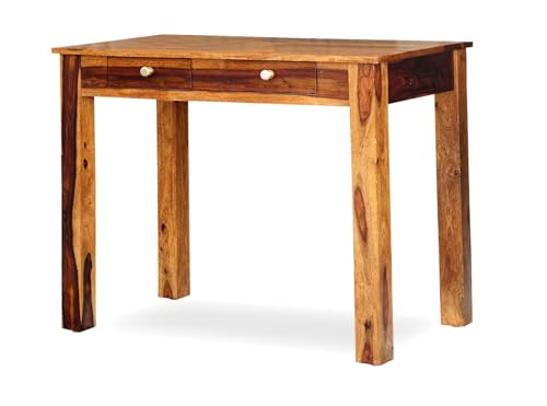 Image of Solid Wood Folding Study Table Laptop Computer Pc Writing Foldable Desk for Home & Office Space Saving Sleek Design (Natural Finish 1, Standard)