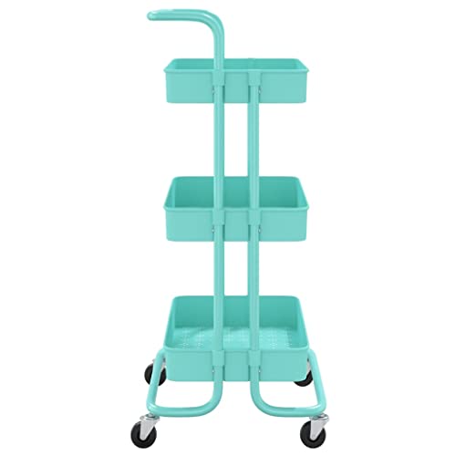 Carrito de cocina turquesa Mangloder de 3 niveles contra el desorden 4