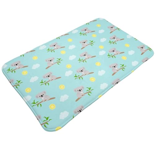 Alfombras de baño antideslizantes y lavables, tapetes de cocina para suelo, alfombras de entrada para interiores, nubes de sol, koala, lavandería, cuarto de baño, alfombra de puerta de baño con