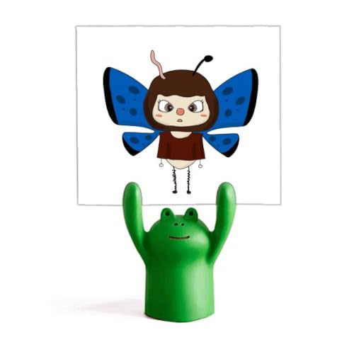Memo holder grenouille en résine colorée pour bureau et décoration