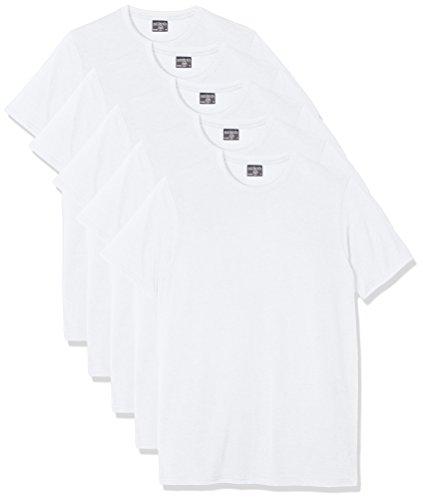 Image of Kustom Kit Men's Kk504 Slim Fit Plain Crew Neck Short Sleeve 5 T - Shirt, White, X-Large