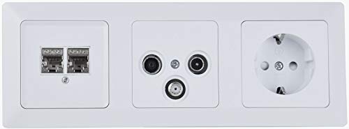 Milos Antennendose Steckdose 3-Fach Unterputz Kombination - Lan TV SAT...