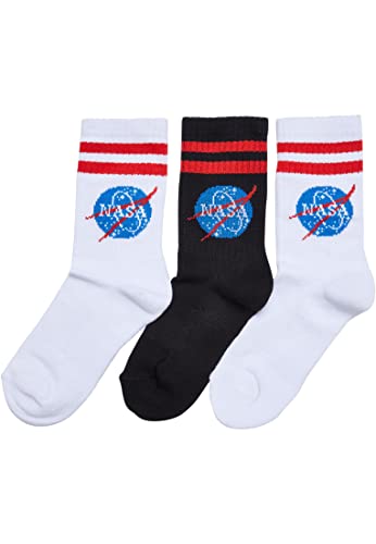Mister Tee Unisex Nasa Insignia sokker børn 3-pak Socks, white/black, 39-42 EU Cover