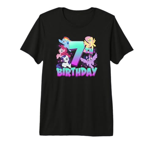 T-shirt My Little Pony 7 ans imprimé premium pour anniversaire fille