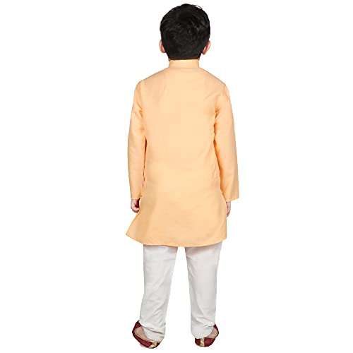 Image of SG YUVRAJ Raw Silk Kurta Set for Boys