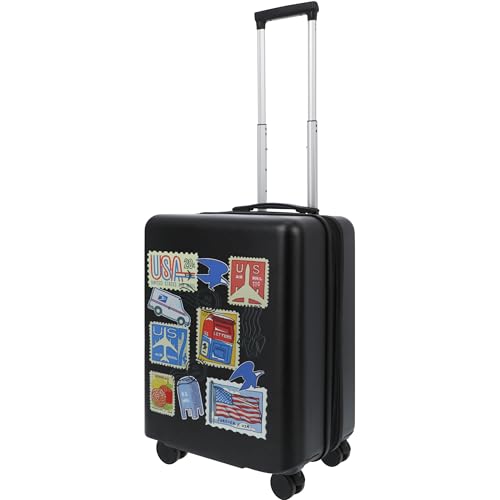 FUL USPS 22.5 Inch Carry On Luggage, U.S Mail Hardshell Rolling Suitcase with Spinner Wheels, Black