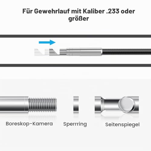 Teslong Gewehrendoskope, Fass Endoskopkamera, 0.2-Zoll-kurzem Fokus Gun Barrel Endoskop,Laufkamera...