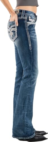 Rock Revival - Womens Shell Pink RP2791B202 Bootcut Jeans, Color Denim, Size: 262