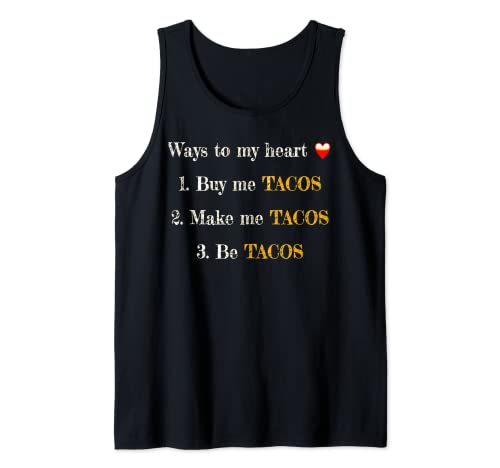 Retro Ways To My Heart Tacos divertidos para hombres, mujeres y niños Camiseta sin Mangas