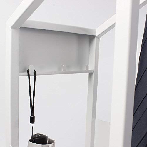 Porte-Parapluie Étagère Ménage Multifonction Blanc Métal pour Hall - 7