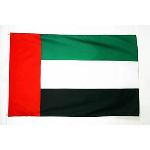 AZ FLAG - Bandera Emiratos Árabes Unidos - 90x60 cm - Bandera Emiratí 100% Poliéster Con Ojales de Metal integrados - 50g - Colores Vivos Y Resistente A La Decoloración