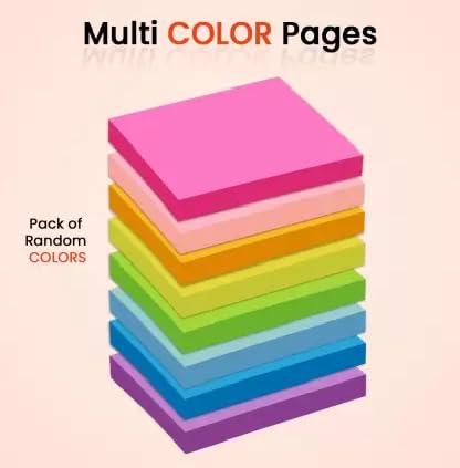 Image of (AK3) Multicolor Sticky Notes |Memo Pad | Strong Adhesive, Self-Stick Note 3x3 Inch | 400 Sheets [Pack of 1] (76mm X 76mm) Ideal for Notes, Organization, and Reminders Bright Morandi Colors