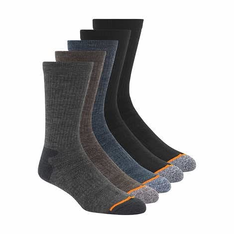 OTRIEK 5-Pairs Men's Weatherproof Vintage Outdoor Wool Blend Crew Calf Socks (Multi-Color)