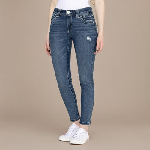 Democracy Women's Ab Solution Straight Leg Jean, Mid Blue Vintage Tech, 103