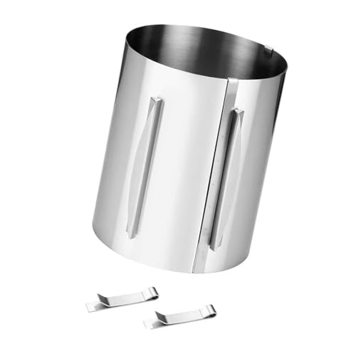 PawwJoy Anillo para Pasteles Mousse Ajustable 16cm, Acero Inoxidable con Abrazaderas, Herramienta para Hornear Repostería