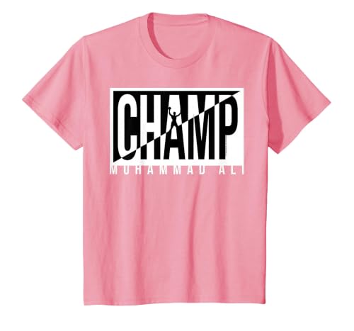 Muhammad Ali - Champ Black and White T-Shirt, Youth, Pink, X-Small