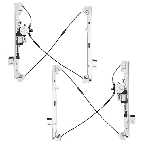 BDFHYK 741644+741645 Power Window Regulator with Motor Front Left+Right Compatible with Cadillac Escalade EXT ESV, Compatible with Chevy Avalanche Silverado Suburban 1500 2500, Sierra Yukon XL
