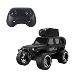 ExploTex Mini-RC-Offroad-Auto Im Maßstab 1:64 Mit 2,4-GHz-FPV, Druckgussgehäuse, Steuerung Per Smartphone, Hoch-/Niedriggeschwindigkeitsmodi, RTR (schwarz)